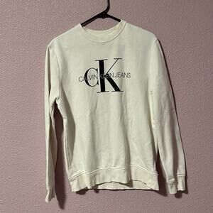 Calvin Klein Jeans White Crewneck Sweatshirt